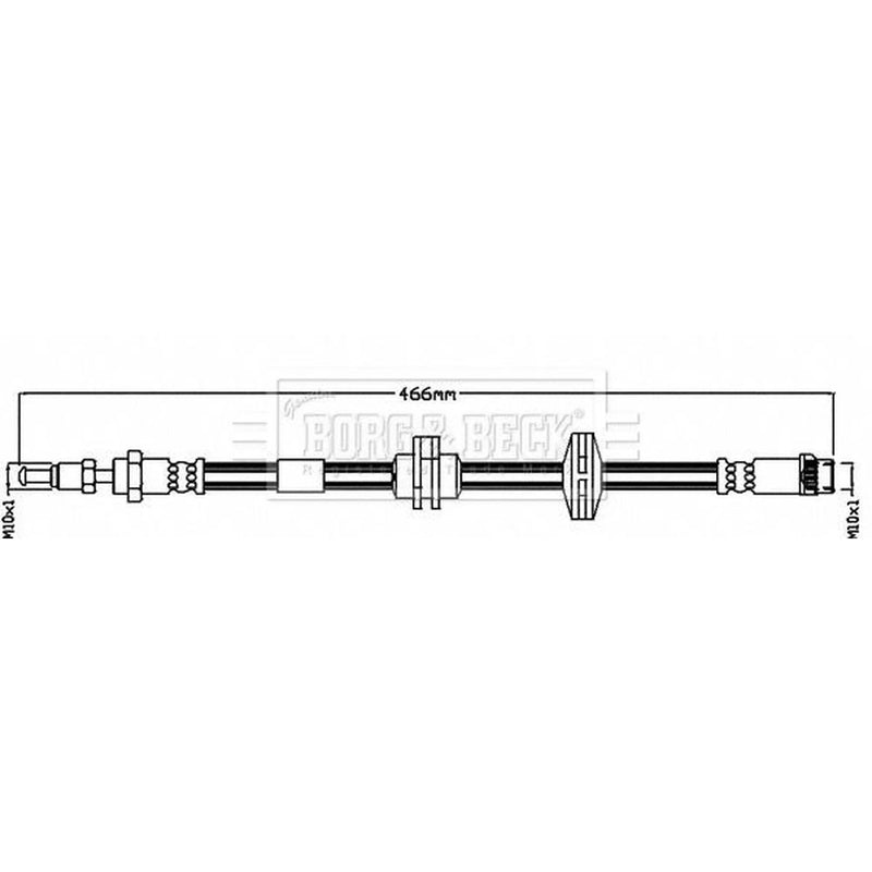 Borg & Beck Brake Hydraulic Hose Line Front Left BBH8492