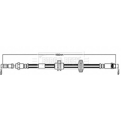 Borg & Beck Brake Hydraulic Hose Line Front Left BBH8492