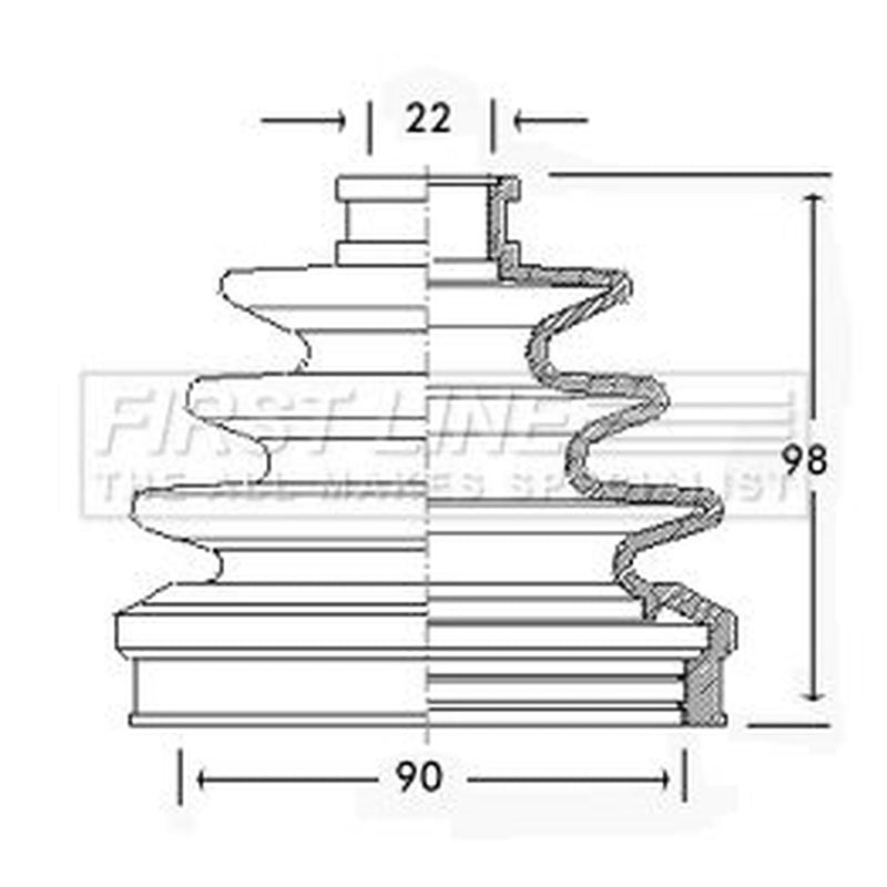 First Line Drive Shaft Bellow Kit Front Left FCB2276