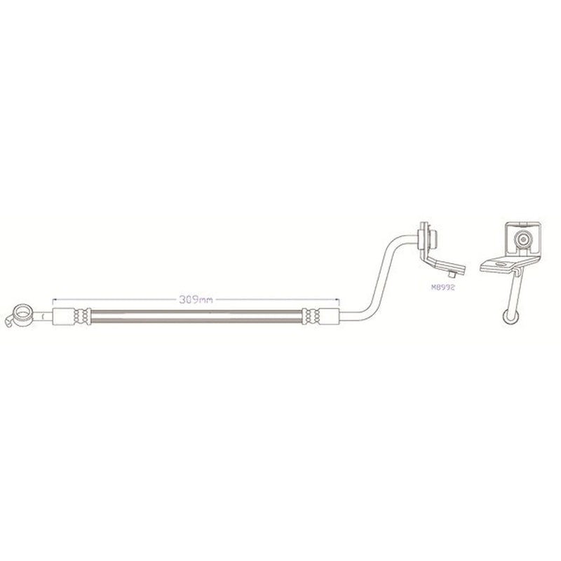 Juratek Brake Hydraulic Hose Line Rear Left JBH1556L