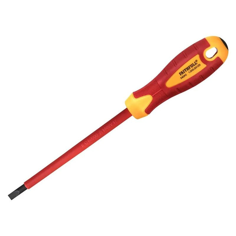 Faithfull VDE Soft Grip Screwdriver Parallel Slotted Tip 5.5 x 125mm