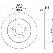 DON 2 x Solid Rear Brake Discs PCD13442