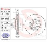 Brembo 2 x Internally Vented Front Brake Discs 09.D770.11