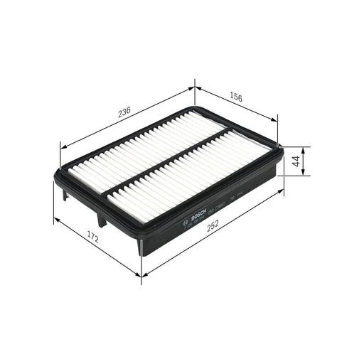 Genuine Bosch Car Air Filter S0044 Fits Kia Sportage Crdi - 2.0 - 06-10 F0264000 Bosch  - Town Parts