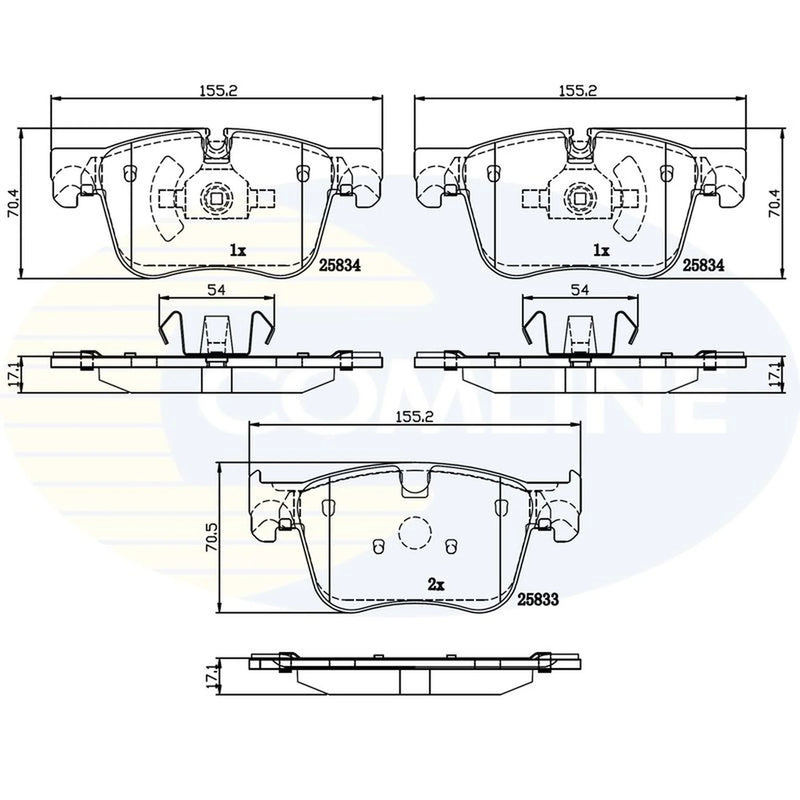 Comline 4 x Front Brake Pad Set CBP02250