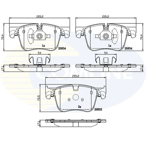 Comline 4 x Front Brake Pad Set CBP02250