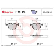 Brembo 4 x Rear Brake Pad Set P06033