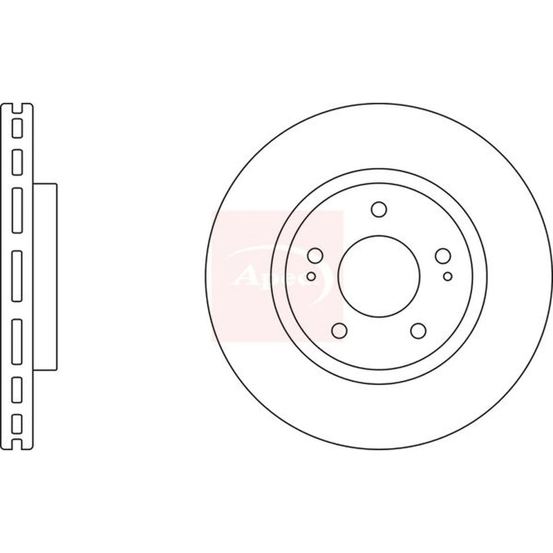 Apec 2 x Vented Front Brake Discs DSK2388