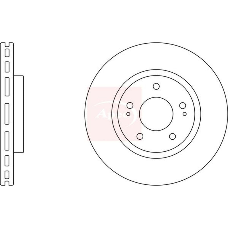 Apec 2 x Vented Front Brake Discs DSK2388