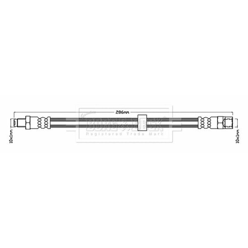 Borg & Beck Brake Hydraulic Hose Line Rear Left BBH6874