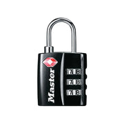 Master Lock TSA 3-Digit Combination Black Finish 30mm Padlock - 4680EURDBLK