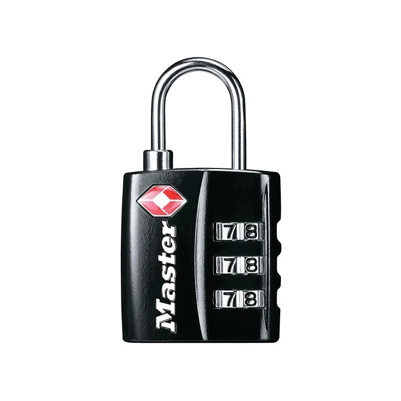 Master Lock TSA 3-Digit Combination Black Finish 30mm Padlock - 4680EURDBLK