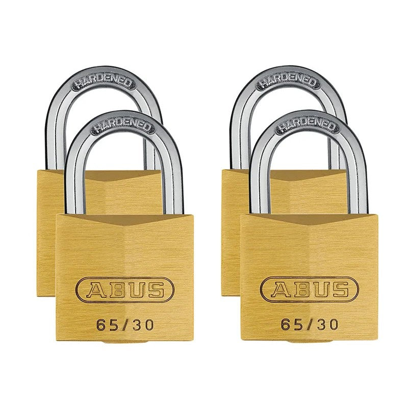 ABUS Mechanical 65/ Brass Padlock Quad Pack 30-40mm