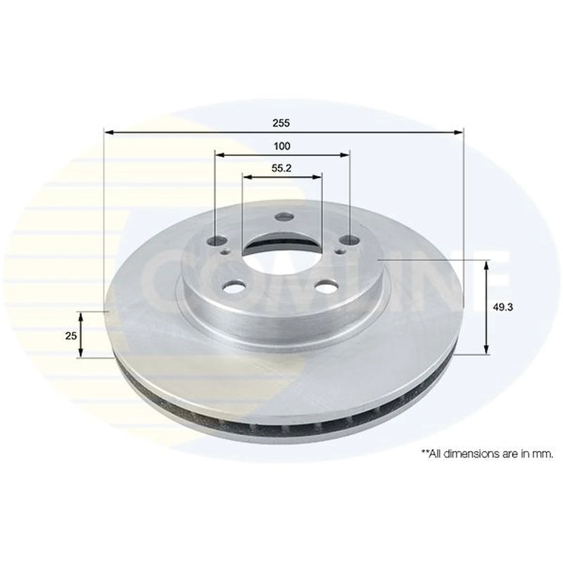 Comline 2 x Front Brake Discs ADC0101V