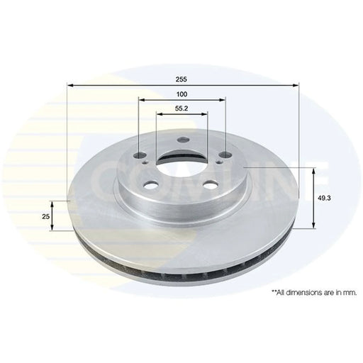 Comline 2 x Front Brake Discs ADC0101V