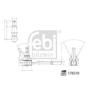 Febi Steering Tie Rod End Ball Joint Front Right 178370