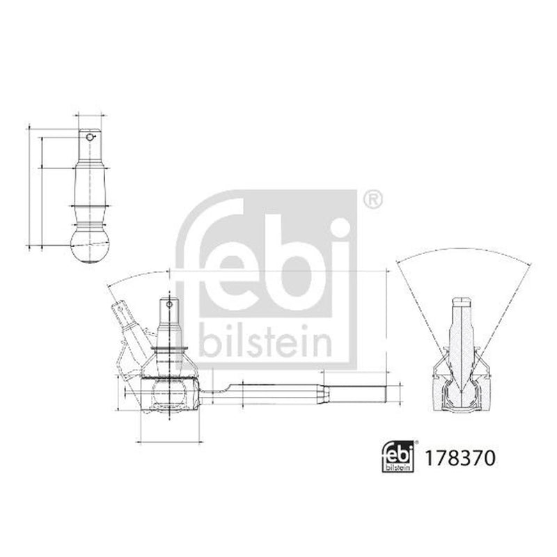 Febi Steering Tie Rod End Ball Joint Front Right 178370