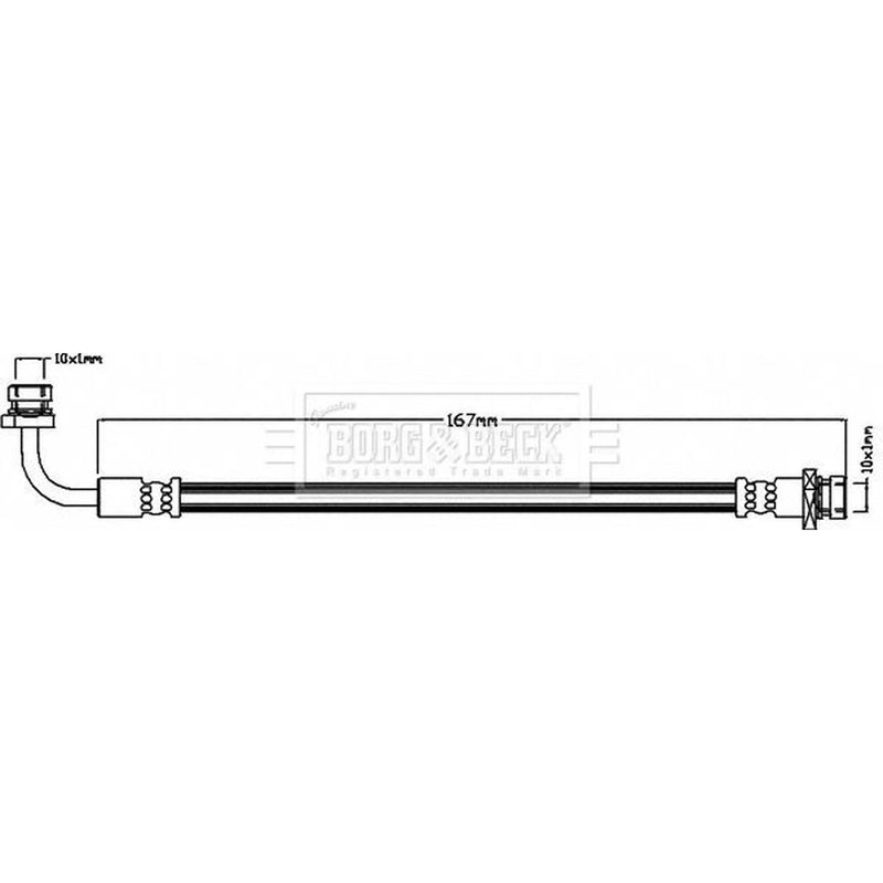 Borg & Beck Brake Hydraulic Hose Line Rear BBH8471