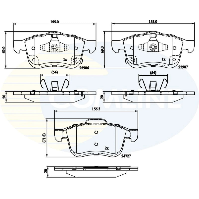 Comline 4 x Front Brake Pad Set CBP32280