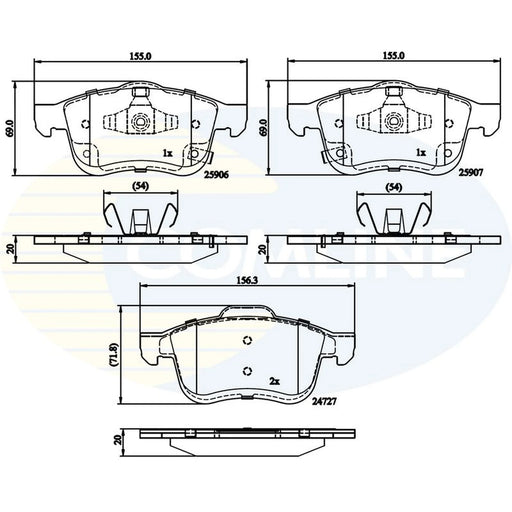 Comline 4 x Front Brake Pad Set CBP32280