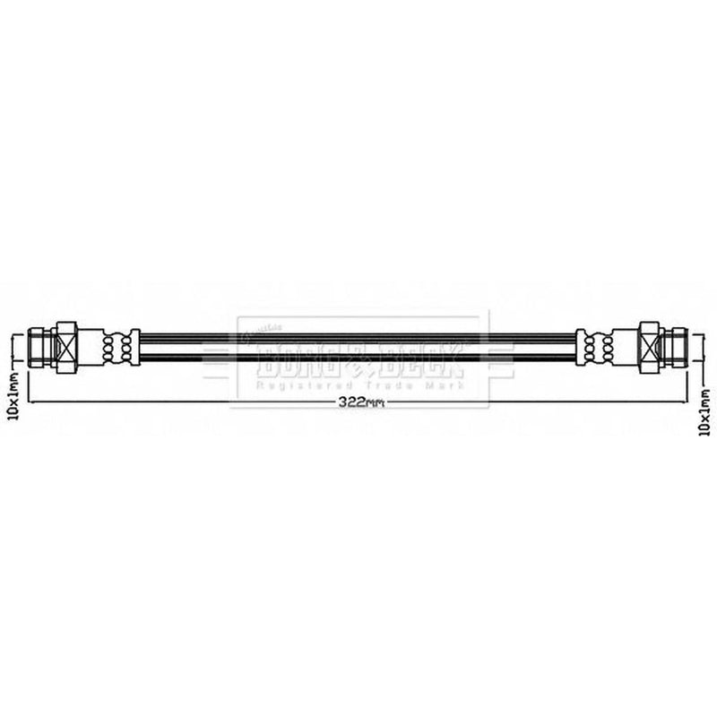 Borg & Beck Brake Hydraulic Hose Line Rear Left BBH8234