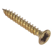 ForgeFix General Purpose Pozi Compatible Screw CSK TT Electro Brass 1in x 4 Box