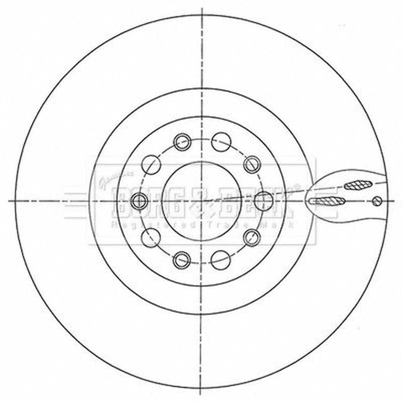 Borg & Beck 2 x Vented Front Brake Discs BBD6166S