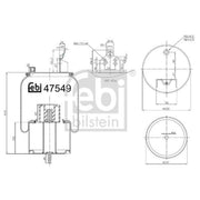 Febi Air Suspension Bellow 200mm steered leading axle 47549
