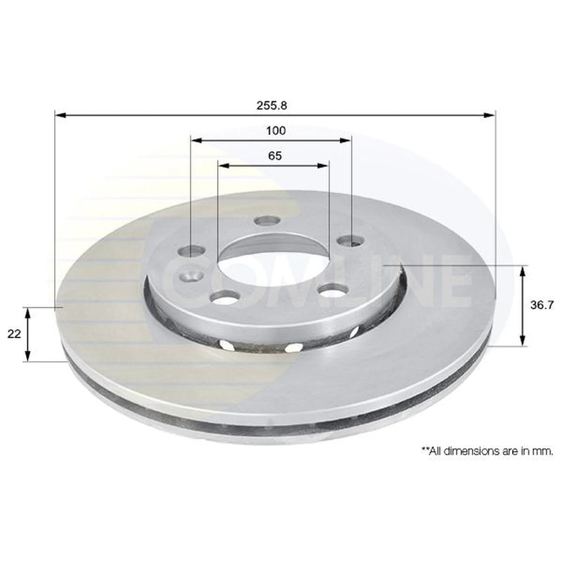 Comline 2 x Front Brake Discs ADC1407V