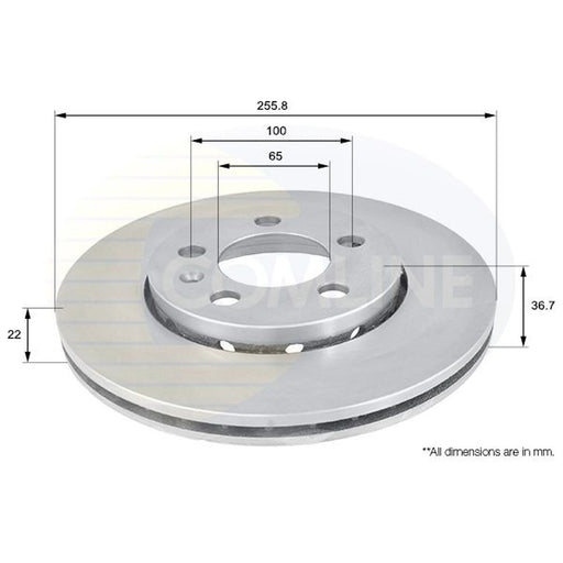Comline 2 x Front Brake Discs ADC1407V
