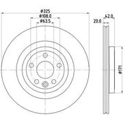 DON 2 x Internally Vented Rear Brake Discs PCD19902