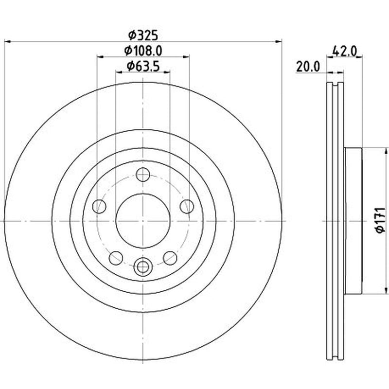 DON 2 x Internally Vented Rear Brake Discs PCD19902