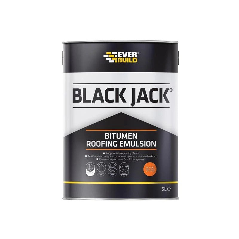 Everbuild Sika Black Jack® 906 Bitumen Roofing Emulsion 5 litre - 852666