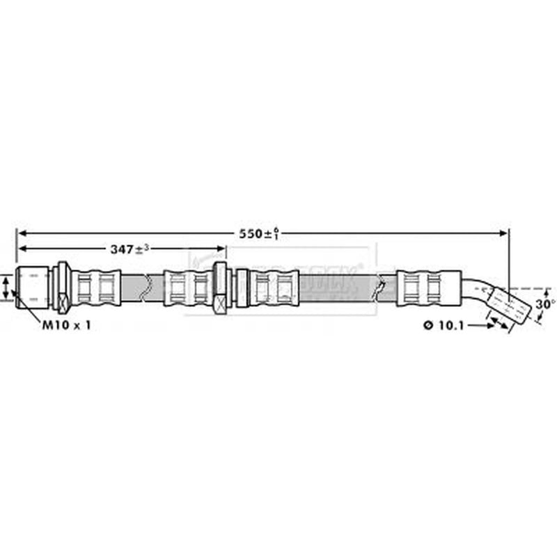 Borg & Beck Brake Hydraulic Hose Line Rear BBH7194