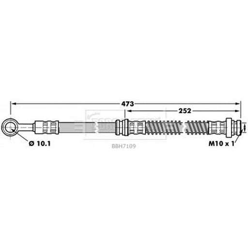 Borg & Beck Brake Hydraulic Hose Line Front Left BBH7109