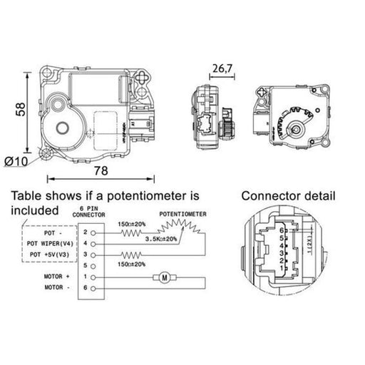 Mahle Heater Blend Flap Actuator AA 58 000P