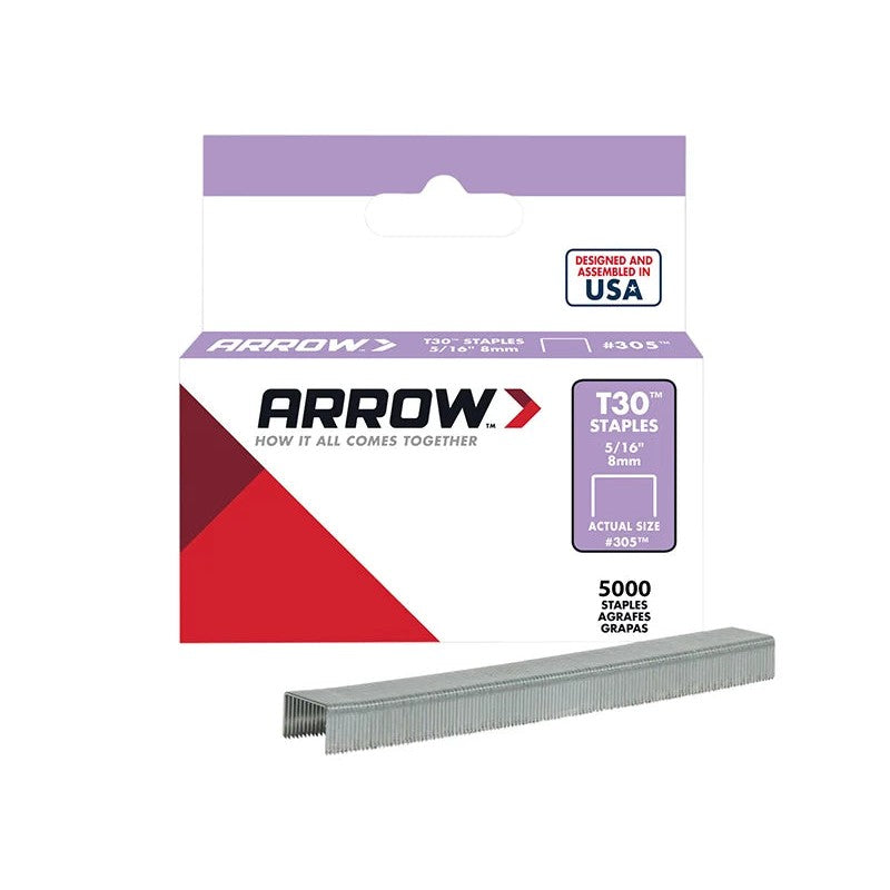 Arrow T30 Staples 305IP 8mm (5/16in) (Box 5000) - A305IP