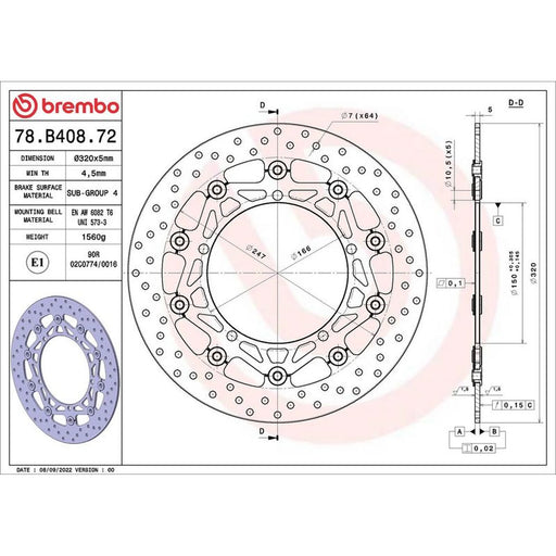 Brembo 2 x Floating Front Brake Disc Brake Discs 78B40872