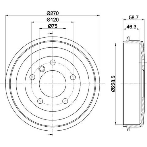 Mintex Brake Drum Assembly Rear MBD224