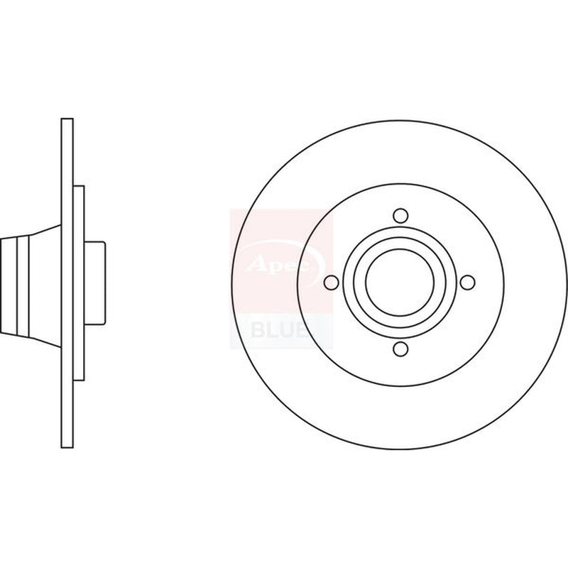 Apec 2 x Solid Rear Brake Discs SDK6657