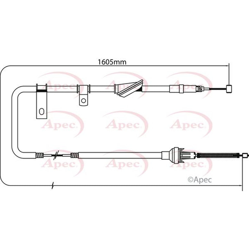 Apec Handbrake Cable Right Rear CAB1266