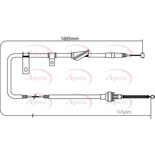 Apec Handbrake Cable Right Rear CAB1266