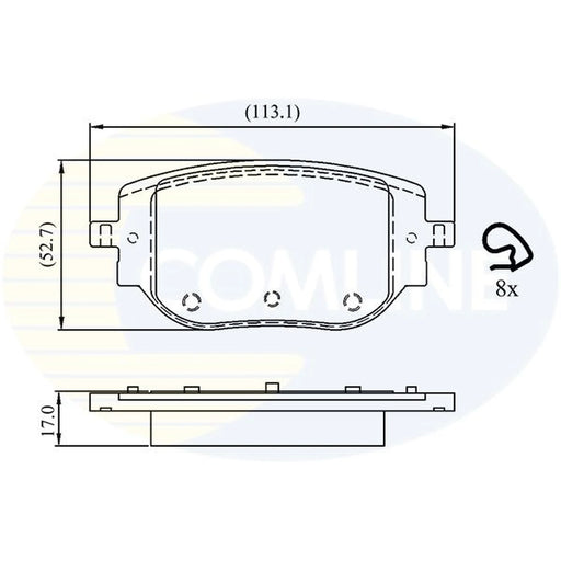 Comline 4 x Rear Brake Pad Set CBP03969