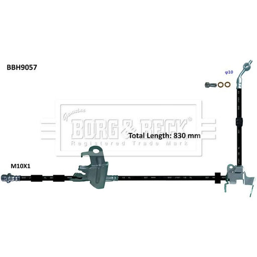 Borg & Beck Brake Hydraulic Hose Line Front Right BBH9057