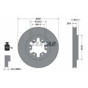 Textar 2 x Vented Front Brake Discs 92074700