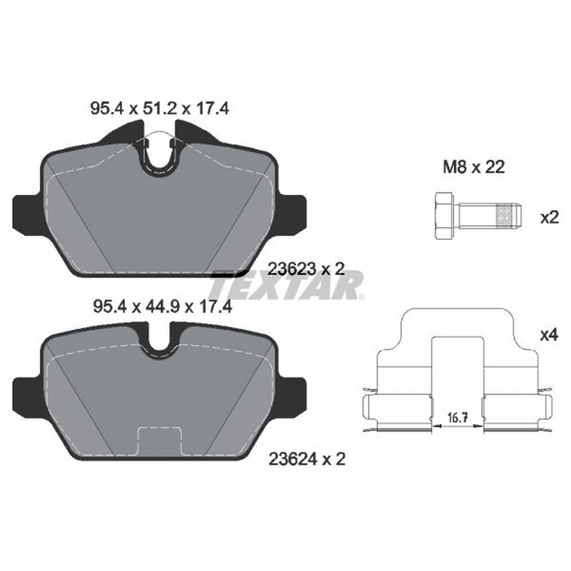 Textar Rear Brake Pad Set 2362303