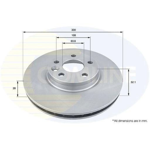 Comline 2 x Internally Vented Front Brake Discs ADC1237V