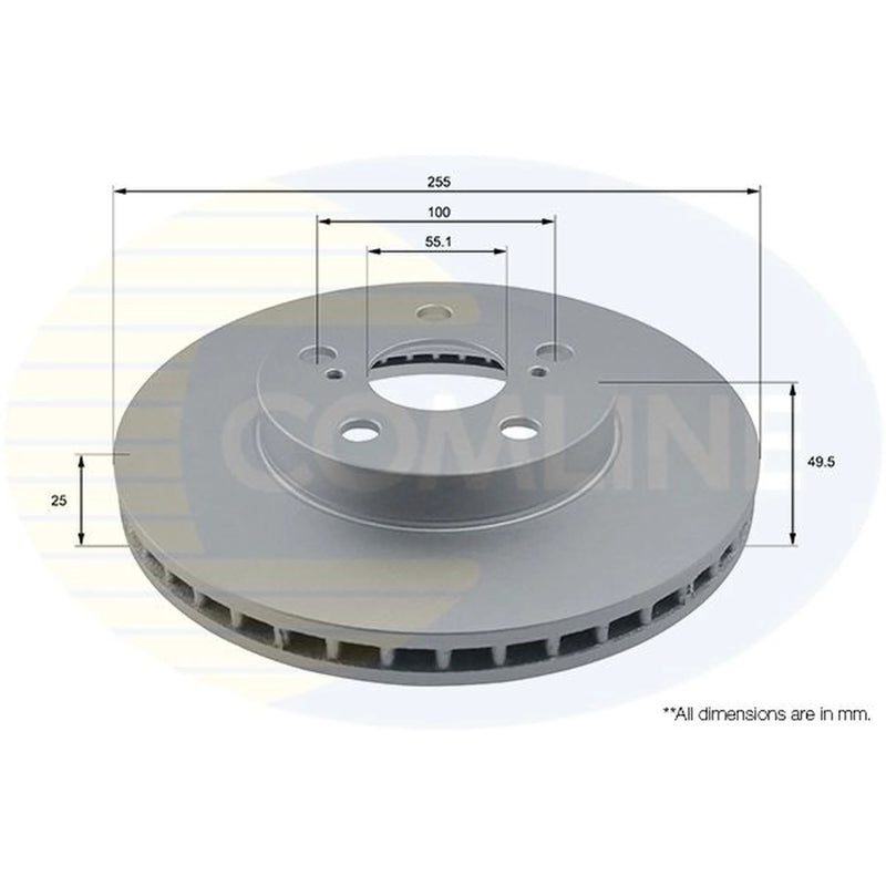 Comline 2 x Internally Vented Front Brake Discs ADC01148V