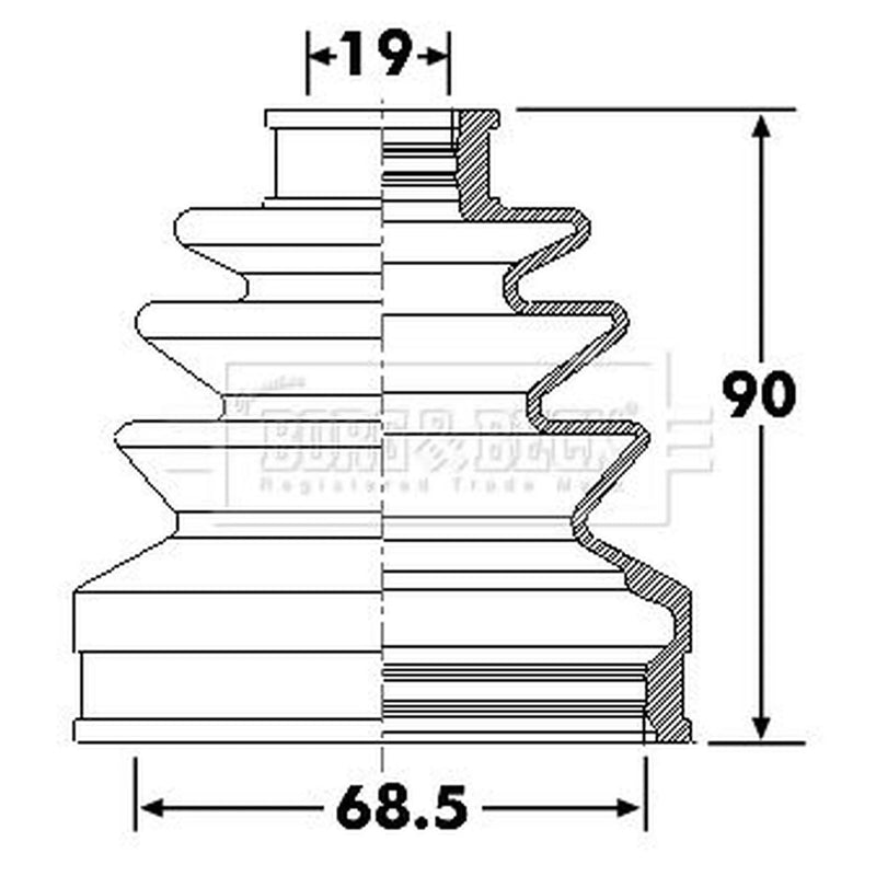 Borg & Beck Drive Shaft Bellow Kit Front Left BCB6300