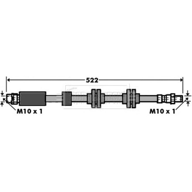 Borg & Beck Brake Hydraulic Hose Line Front Left BBH7392